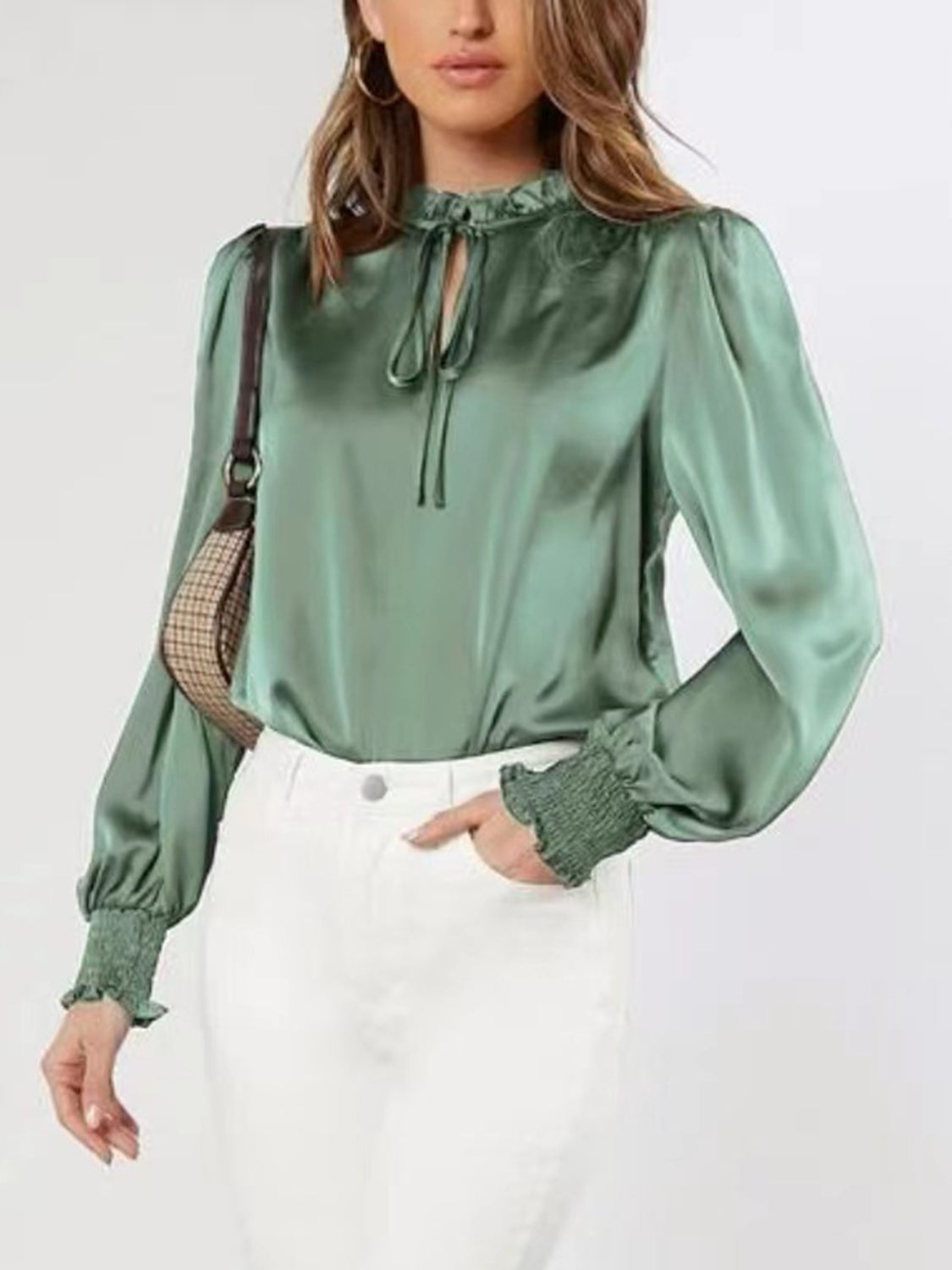 Frill Lantern Sleeve Blouse