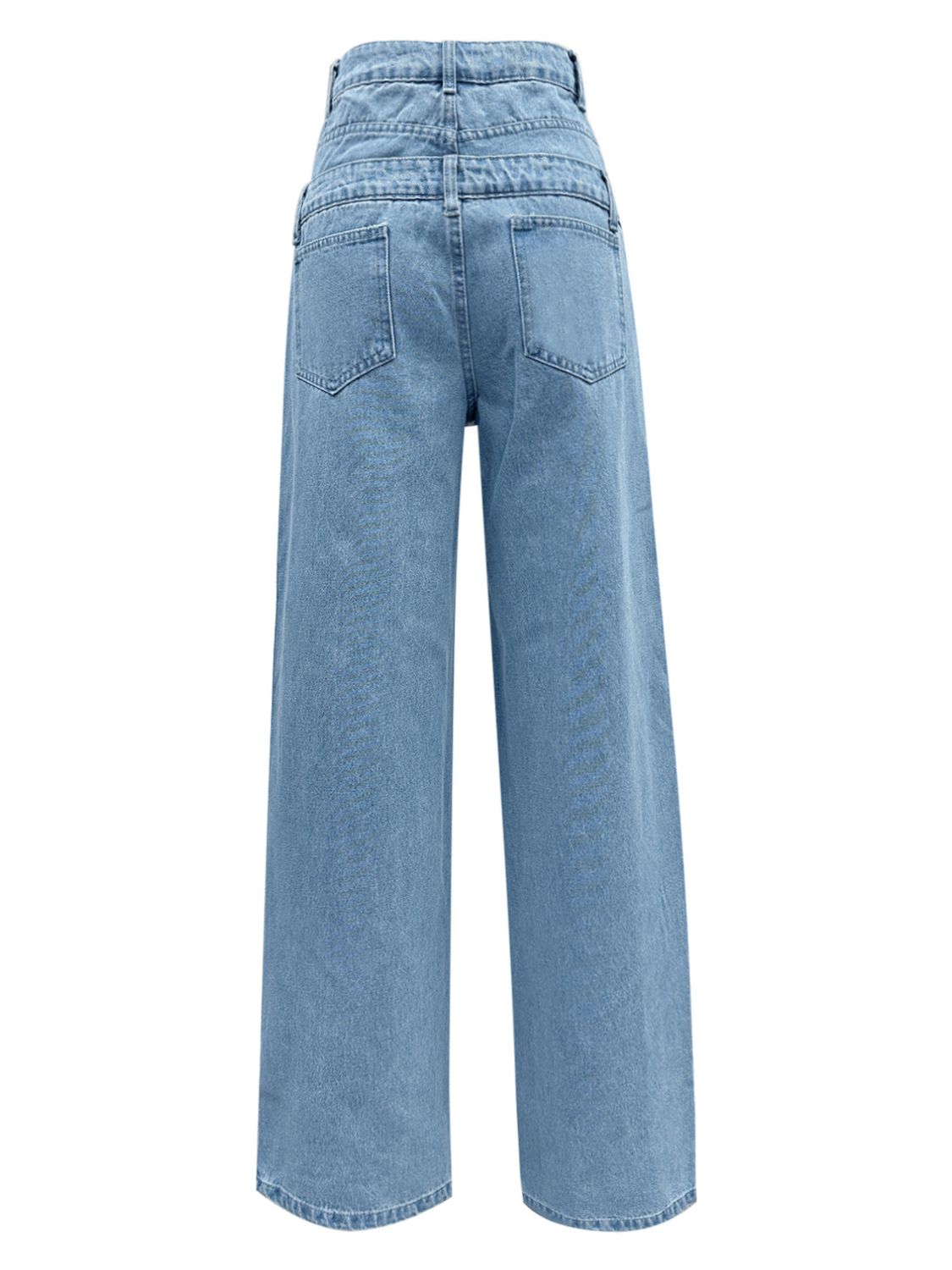 Faux Layered High-Waist Jeans