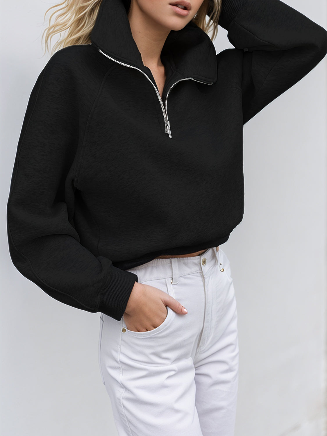 Half-Zip Long Sleeve Sweatshirt