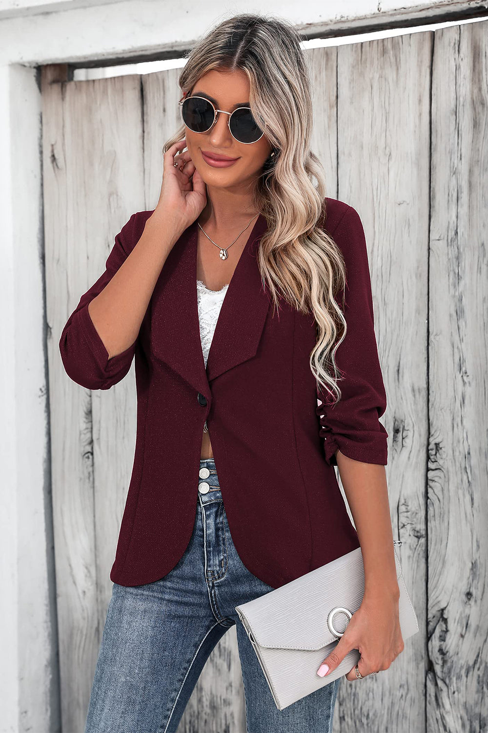 Ruched Blazer