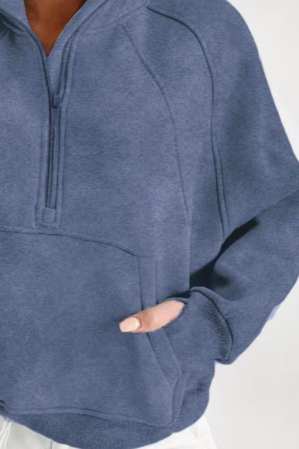 Half-Zip Pocketed Sweatshirt