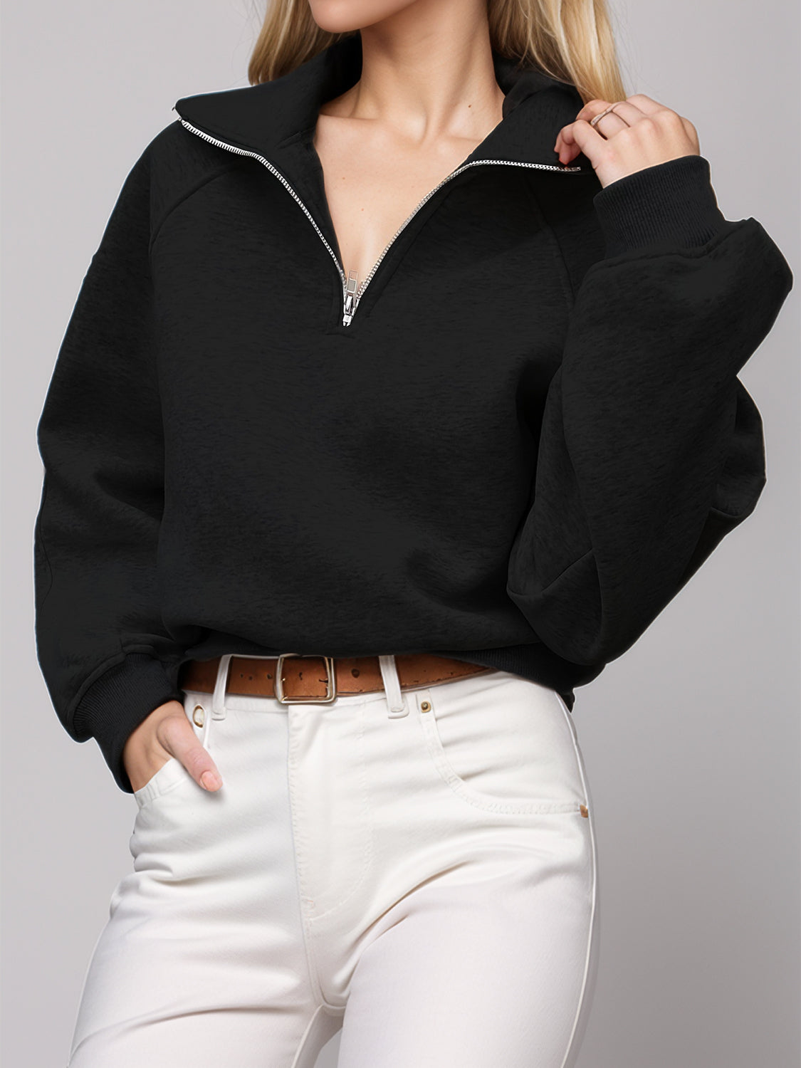 Half-Zip Long Sleeve Sweatshirt