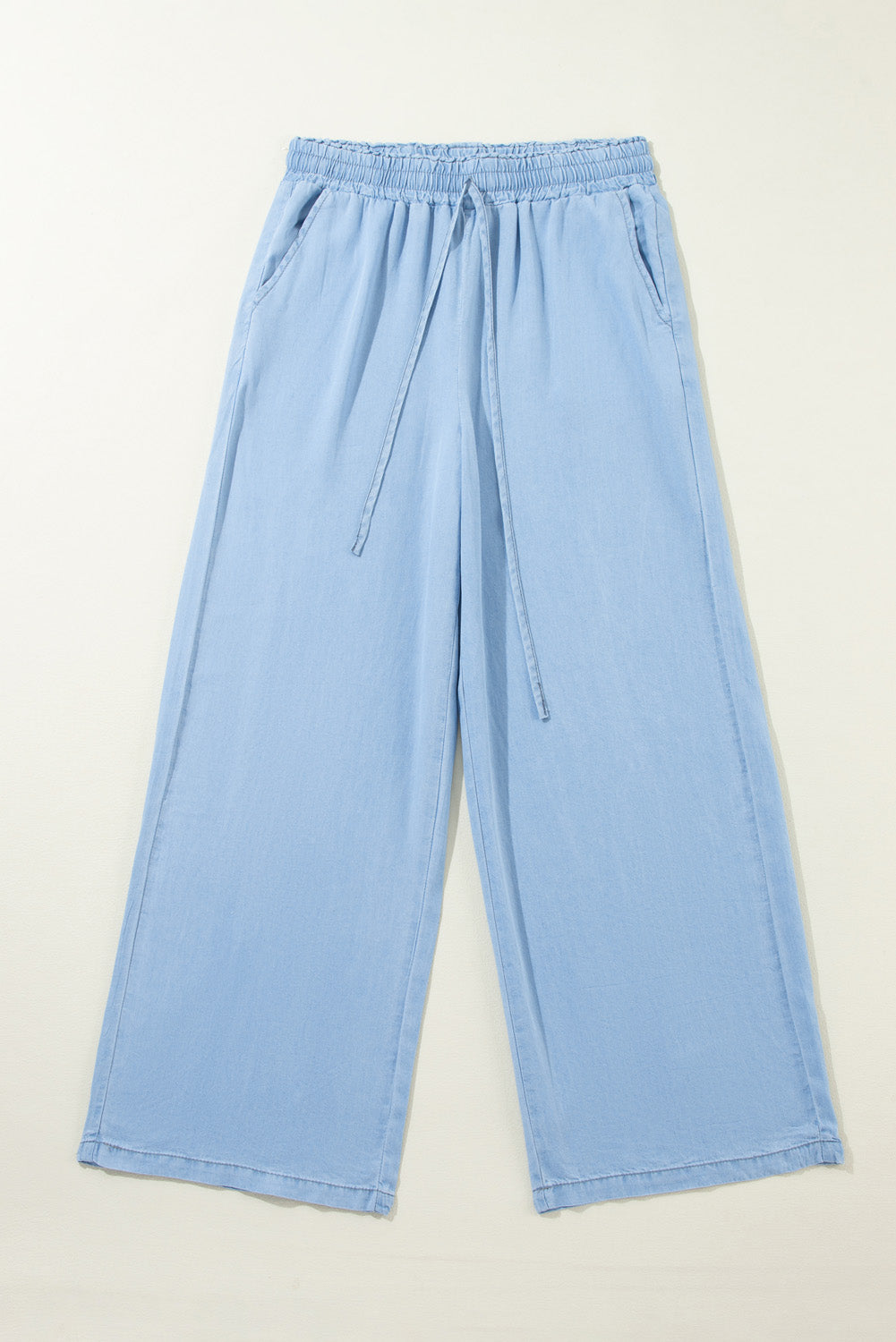 Drawstring Wide-Leg Jeans