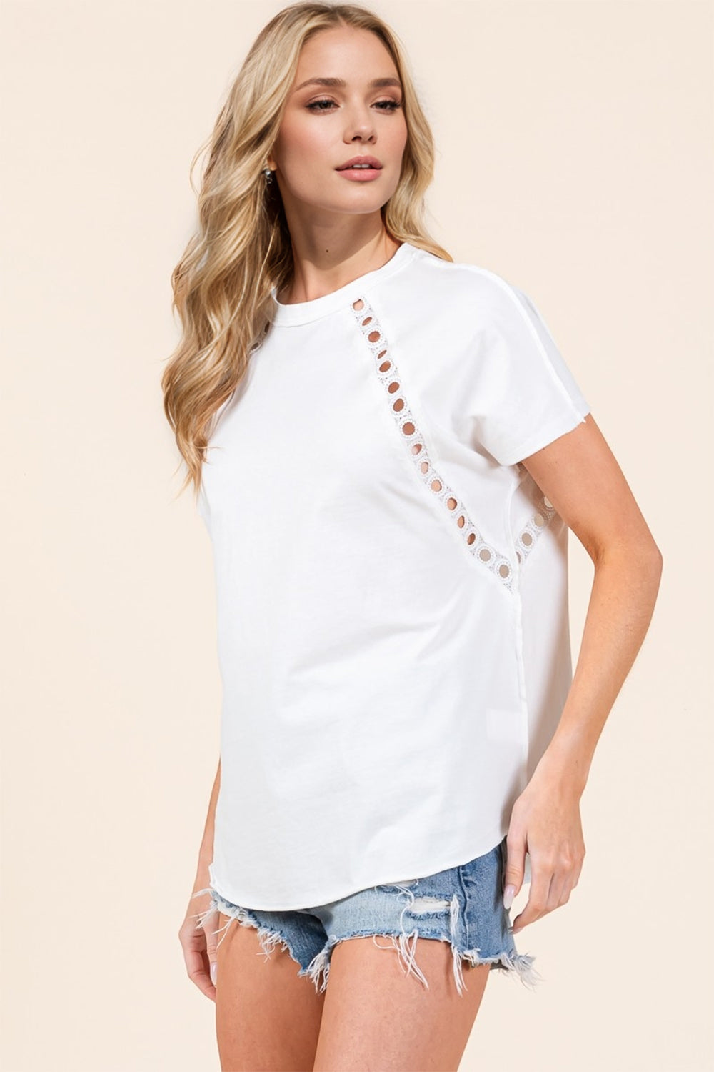 Cutout Round Neck T-Shirt