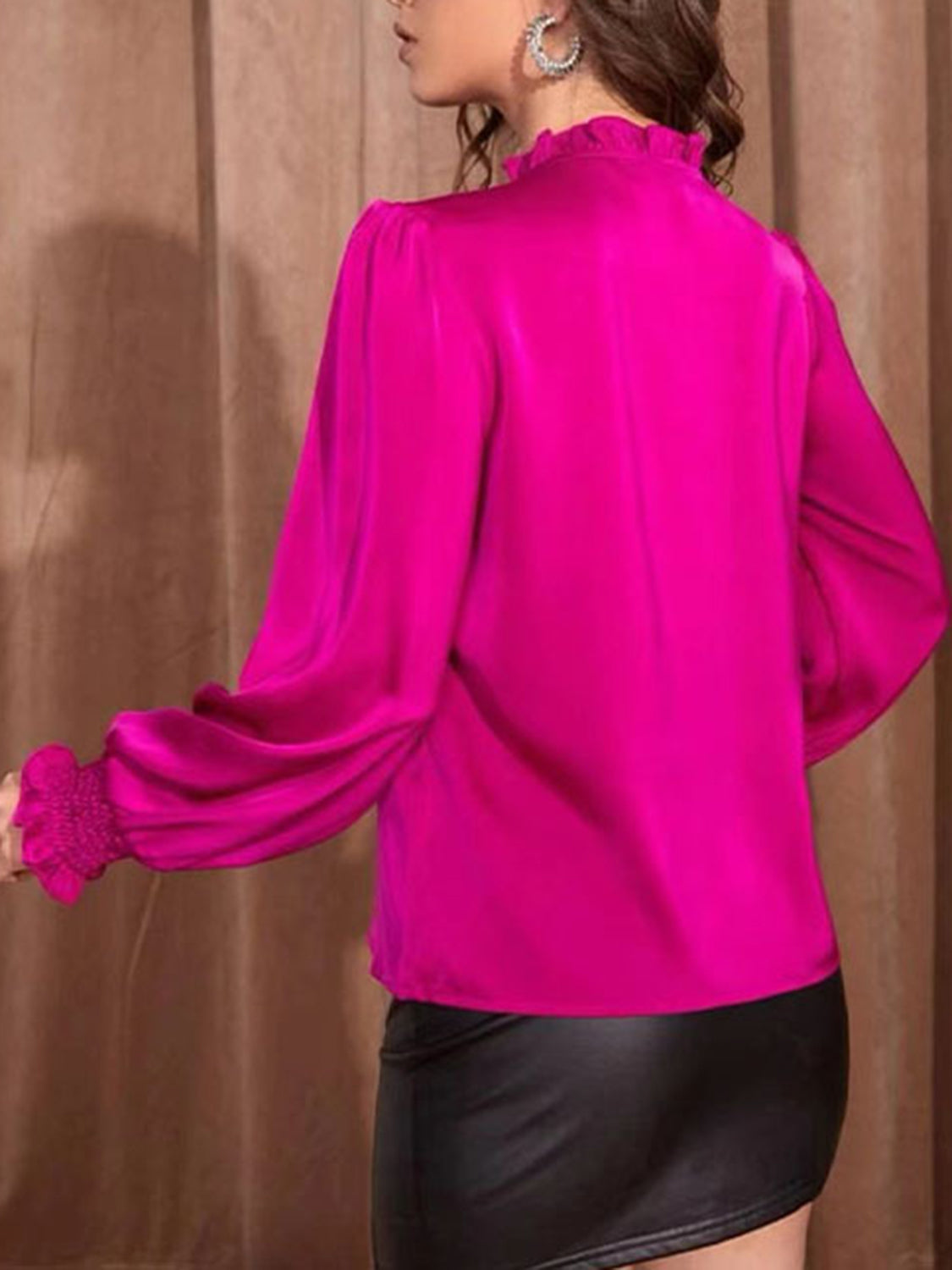 Frill Lantern Sleeve Blouse