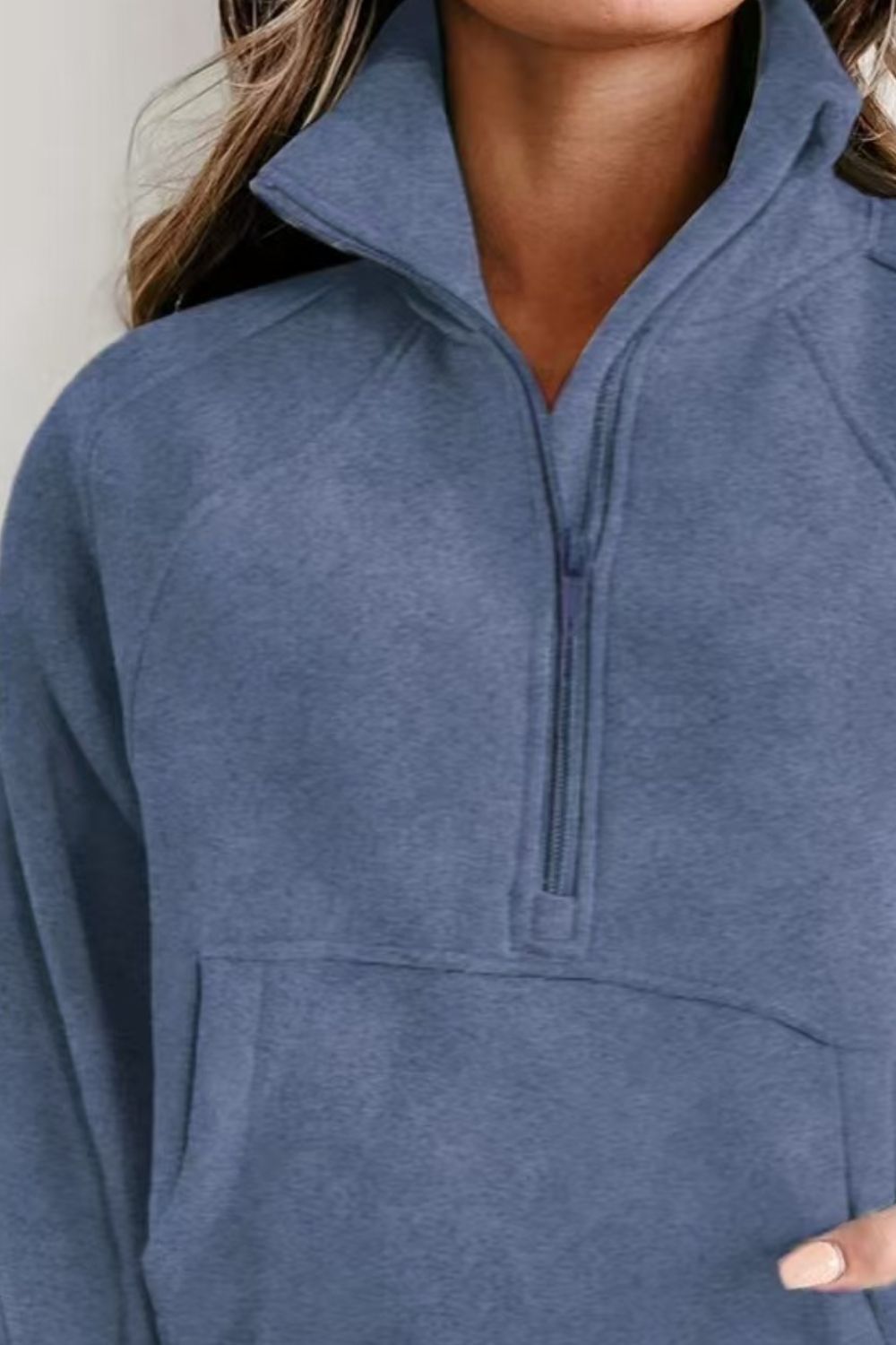 Half-Zip Pocketed Sweatshirt