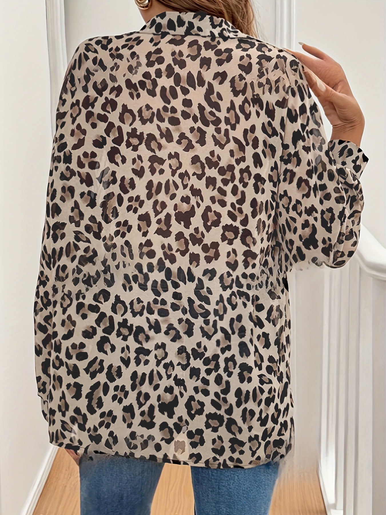 Leopard Print Button-Up Shirt